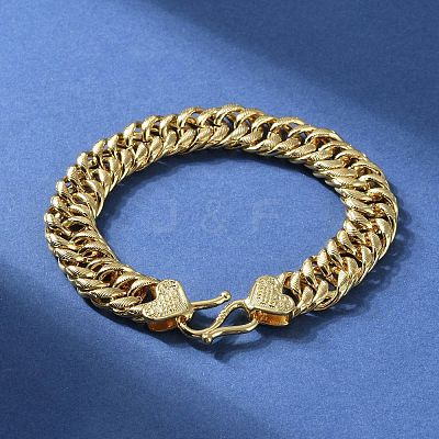 Brass Cuban Chain Bracelets for Women Men BJEW-R016-01G-01-1