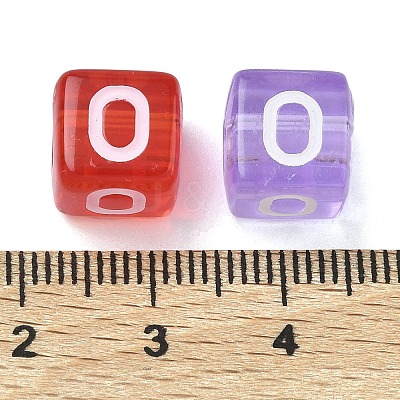 Spray Painted Transparent Acrylic Beads MACR-K365-07O-1