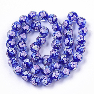 Handmade Lampwork Beads Strands LAMP-T007-04E-1