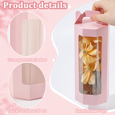 10Pcs Paper Gift Storage Boxes with Visible Window CON-WH0088-98A-1