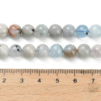 Natural Aquamarine Beads Strands G-F591-29A-8mm-02-1