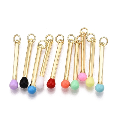 Brass Enamel Pendants KK-S362-032-NR-1