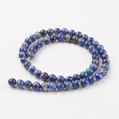 Natural Lapis Lazuli Beads Strands X-G-G099-8mm-7A-1