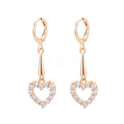 Brass Micro Pave Cubic Zirconia Leverback Earrings EJEW-N058-18A-G-1