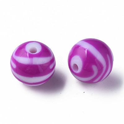 Opaque Striped Acrylic Beads MACR-S373-27B-02-1