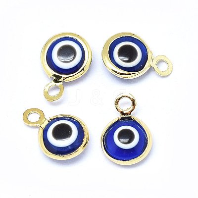 Handmade Evil Eye Lampwork Charms KK-F764-13G-04-1