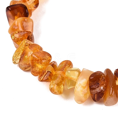 Natural Amber Chip Beaded Stretch Bracelets BJEW-N041-01A-1