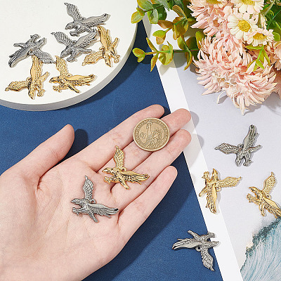 12Pcs 2 Colors 304 Stainless Steel Pendants STAS-AR0001-88-1