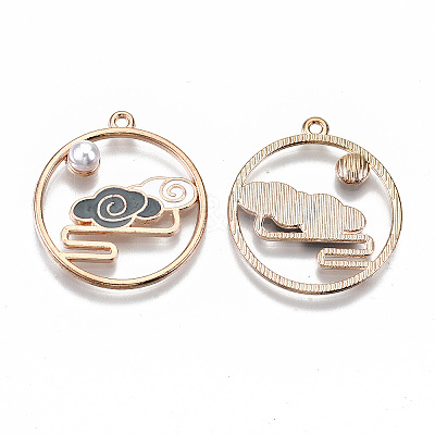Chinese Style Alloy Pendants RESI-R431-04B-RS-1