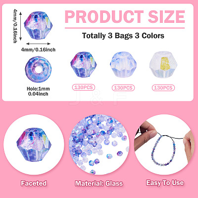 3 Bags 3 Colors Transparent Colours Glass Seed Beads GLAA-TA0003-68-1