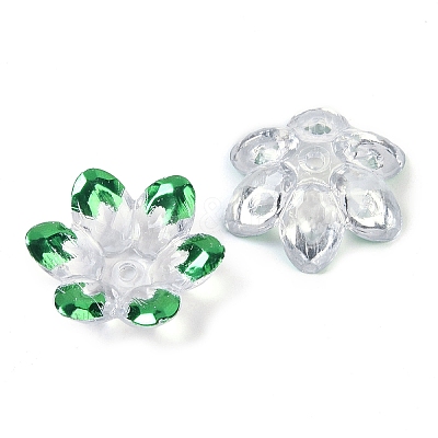 Plating Acrylic Bead Caps OACR-H118-06G-1