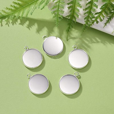 304 Stainless Steel Pendant Cabochon Settings X-STAS-F191-14S-F-1