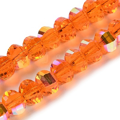 Transparent Electroplate Glass Beads Strands GLAA-Q099-C01-02-1-1