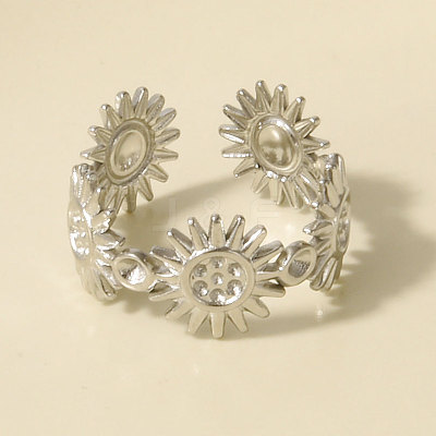 304 Stainless Steel Adjustable Cuff Open Rings LY0879-1-1