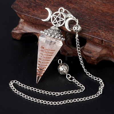 Natural Red Agate  Chip & Resin Orgonite Dowsing Pendulum Big Pendants PW-WG36861-02-1