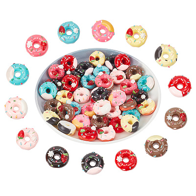 42Pcs 14 Styles Opaque Resin Decoden Cabochons FIND-CA0007-33-1