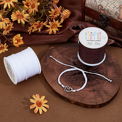 2 Rolls 2 Colors Braided Nylon Thread NWIR-PH0002-31-1