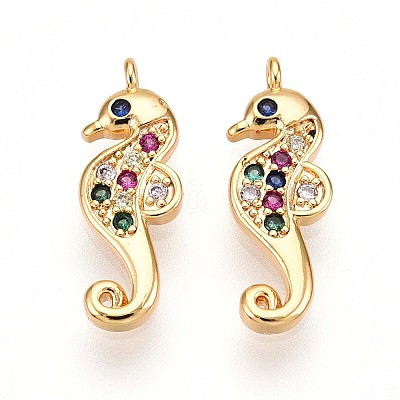 Brass Micro Pave Cubic Zirconia Pendants X1-KK-N261-16G-1