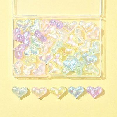 40Pcs UV Plating Rainbow Iridescent Acrylic Beads OACR-FS0002-25-1