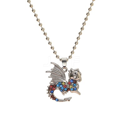 Alloy Colorful Rhinestone Pendant Necklaces for Kid FS-WG8D677-06-1