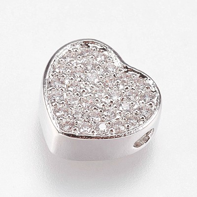 Brass Micro Pave Cubic Zirconia Beads LS-KK-I614-055P-1