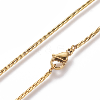 Adjustable 304 Stainless Steel Slider Necklaces MAK-L026-06A-G-1