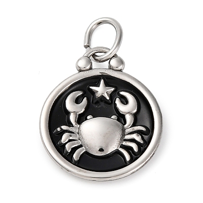 304 Stainless Steel Enamel Pendants STAS-A080-43P-09-1