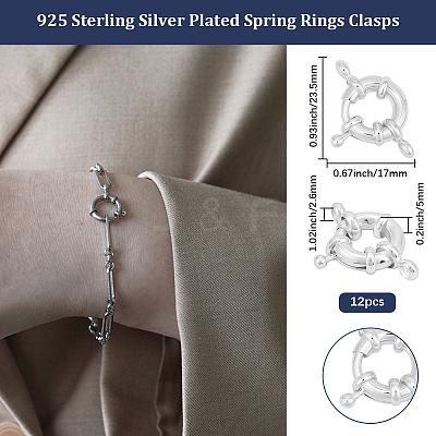 12Pcs Brass Spring Ring Clasps KK-BBC0024-17B-1