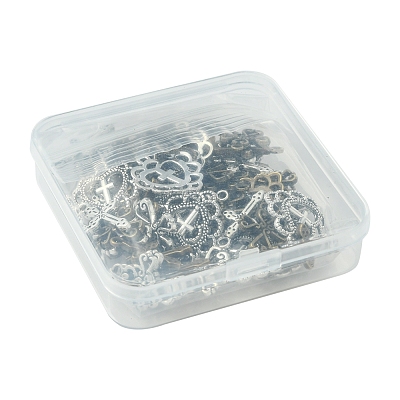 60Pcs 6 Styles Tibetan Style Alloy Pendants TIBEP-FS0001-24-1