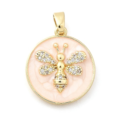 Brass Micro Pave Cubic Zirconia Pendants KK-P336-36G-01-1