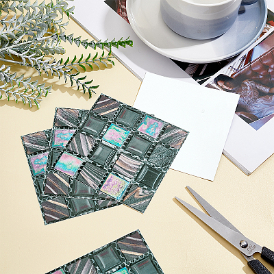 Square PVC 3D Self Adhesive Mosaic Pattern Stickers DIY-WH0260-84D-1