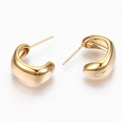 Brass Half Hoop Earrings KK-R117-036-NF-1