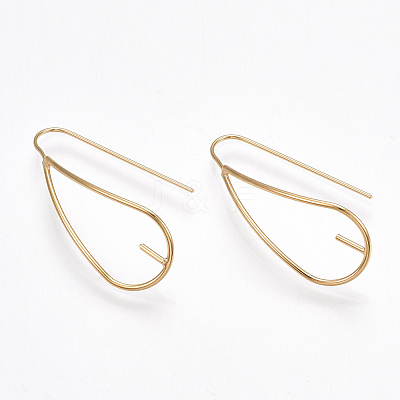 Brass Earring Hook X-KK-T038-303G-1