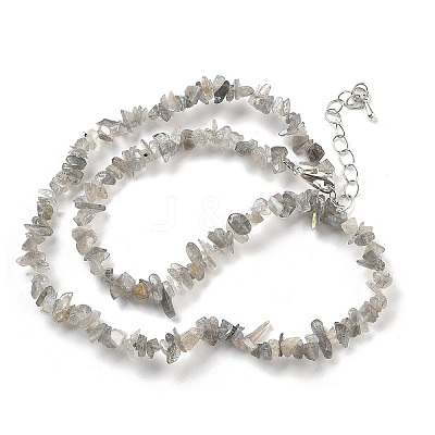Natural Supper 7 Rutilated Quartz Chip Beaded Necklaces for Men Women NJEW-G159-01W-1
