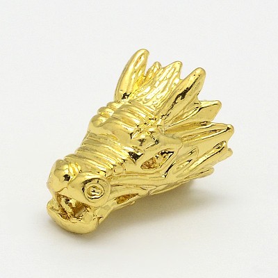 Dragon Head Alloy Beads PALLOY-O059-02-1
