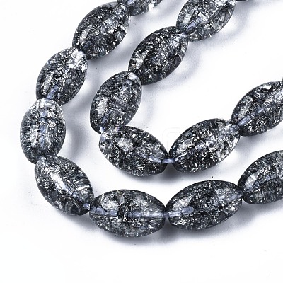 Transparent Crackle Glass Beads Strands GLAA-S192-B-010I-1