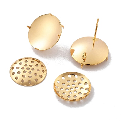 Brass Studs Earring Findings KK-K382-16C-G-1