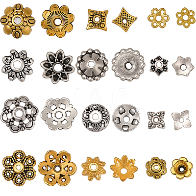 360Pcs 12 Styles Alloy Bead Caps FIND-PA0001-15-1