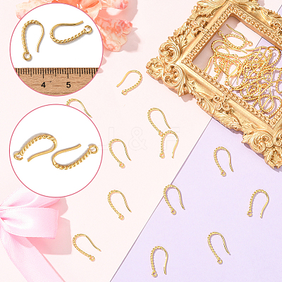 40Pcs Long-Lasting Plated Brass Ear Wire KK-SC0006-50-1