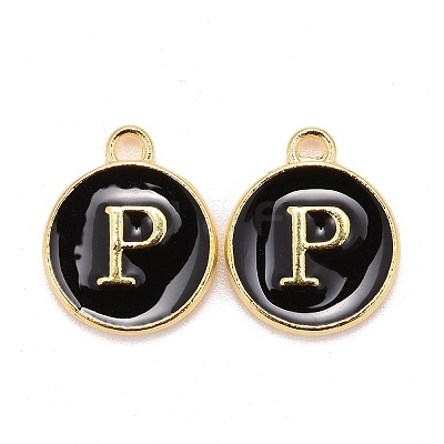 Golden Plated Alloy Charms LS-ENAM-S118-02P-1