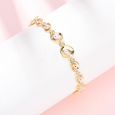 Brass Link Chain Bracelets for Women BJEW-D387-03G-1