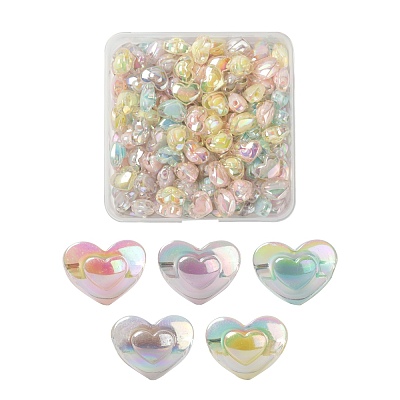 150Pcs 5 Colors Transparent Acrylic Beads TACR-LS0001-09-1