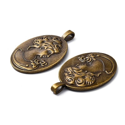 Tibetan Style Alloy Pendant Cabochon Settings LS-TIBEP-5342-AB-FF-1