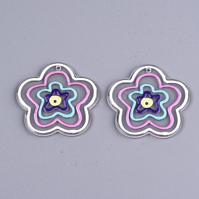 Transparent Acrylic Pendants KY-T022-50-1