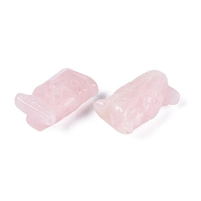 Natural Rose Quartz Owl Figurine DJEW-N005-05E-1