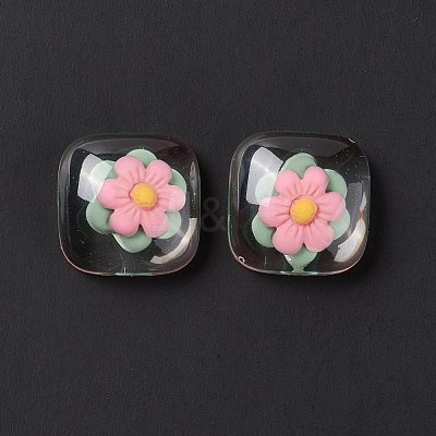 Transparent Resin Cabochons RESI-G034-A06-1