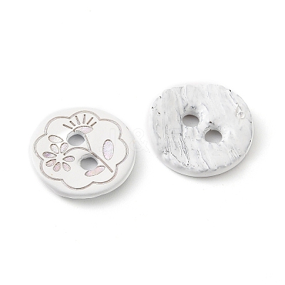 Laser Flower Pattern Natural Abalone Shell/Paua Shell Buttons SH-CBA18B6-04B-1