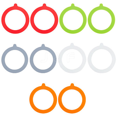 10Pcs 5 Colors Silicone Rings AJEW-GF0005-71-1