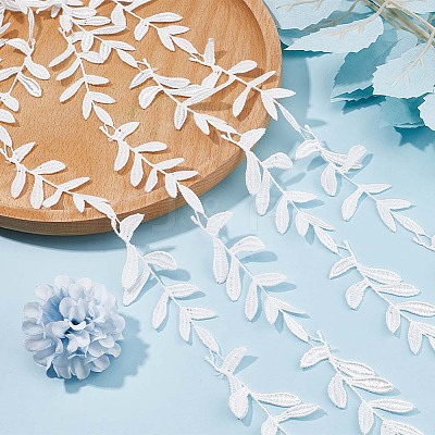 15 Yards Lace Embroidery Polyester Ribbons SRIB-GF0001-05-1