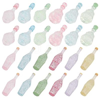 70Pcs 12 Styles Dummy Bottle Transparent Resin Cabochon RESI-OC0001-48-1
